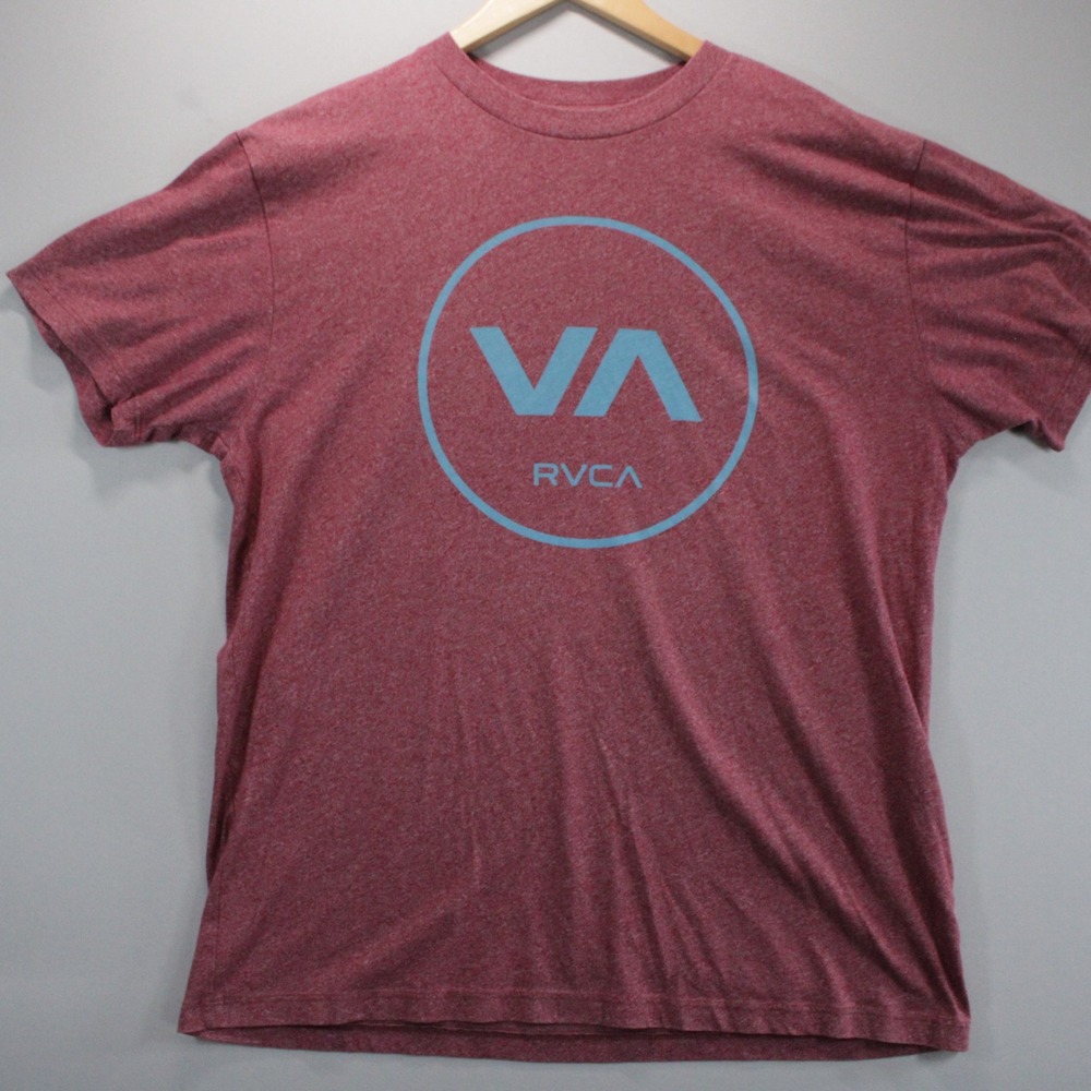 RVCA Artist Network Program Logo T-Shirt Mens XL Burgundy Red Skater Streetwear